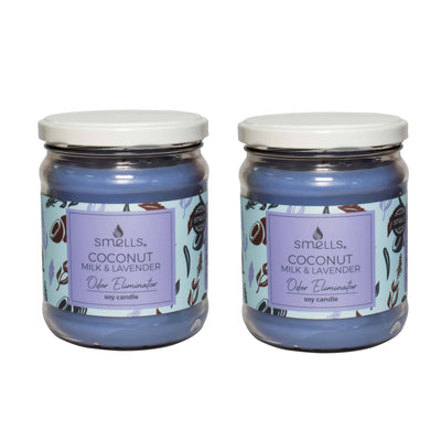 2 Pack - Coconut Milk & Lavender Odor Eliminator Scented Candle, 12 oz