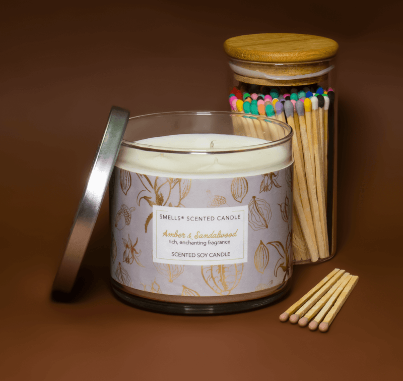 Amber & Sandalwood 3-wick Scented Candle 16 oz