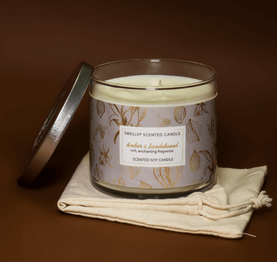 Amber & Sandalwood 3-wick Scented Candle 16 oz