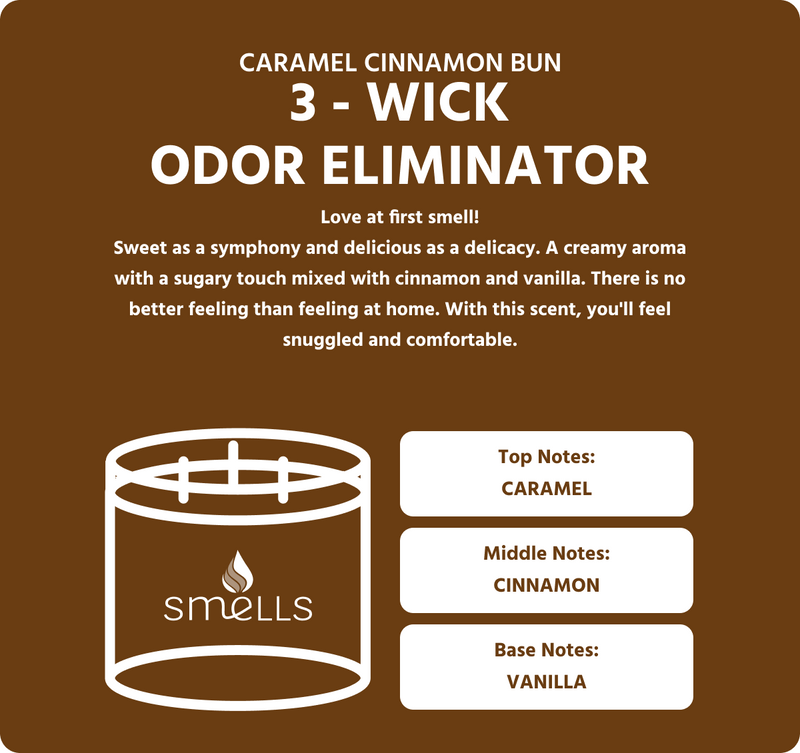 Description - Caramel Cinnamon Bun 3-Wick Scented Candle, 16 oz