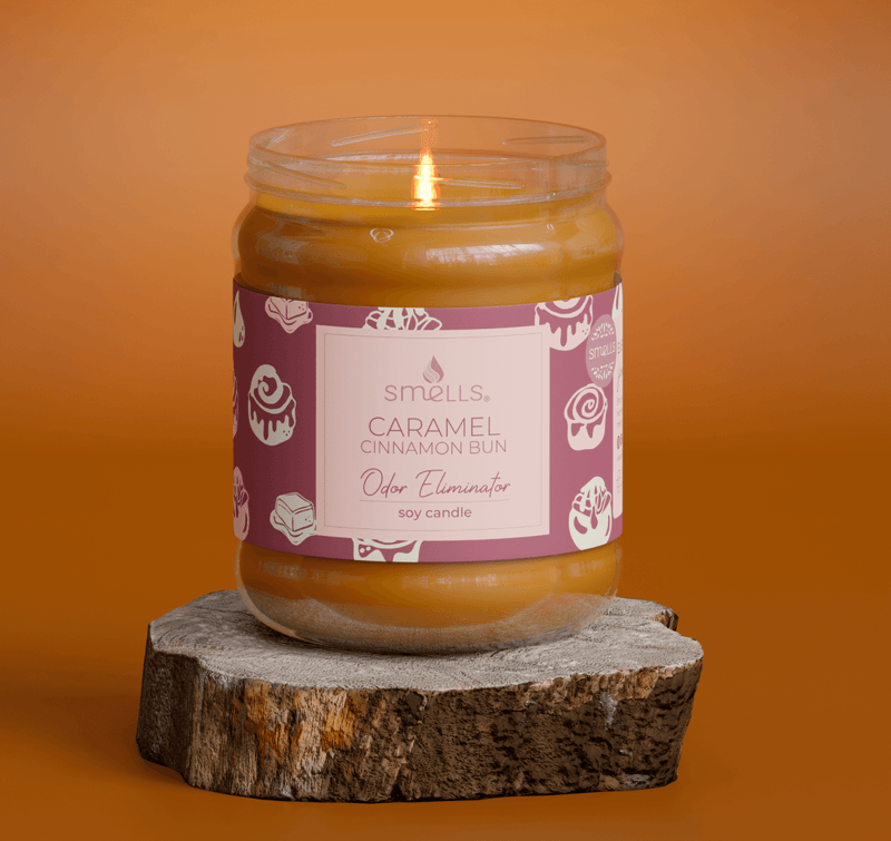 Caramel Cinnamon Bun Odor Eliminator Scented Candle, 12 oz