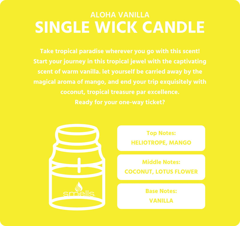 Aloha Vanilla Single Wick Scented Candle, 16 oz