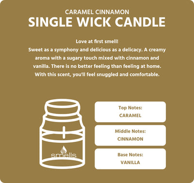 Caramel Cinnamon Bun Single Wick Scented Candle, 16 oz