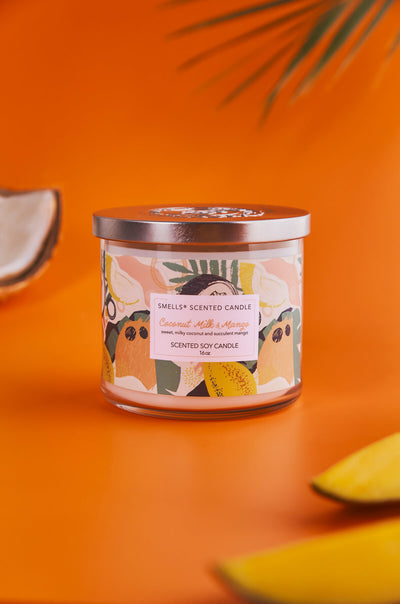 Coconut Milk and Mango, Scented candle 16 oz, 3-wick