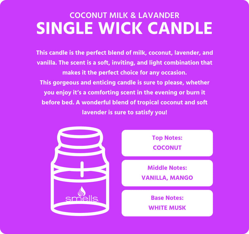 Coconut Milk & Lavender Single Wick Scented Candle, 16 oz