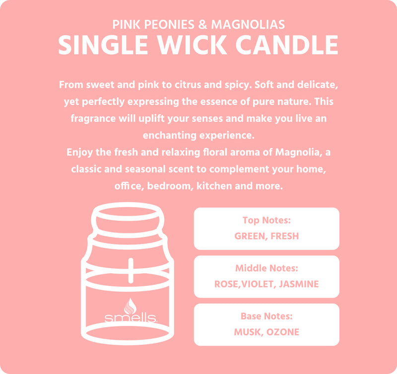 Pink Peonies & Magnolias Single Wick Scented Candle, 16 oz