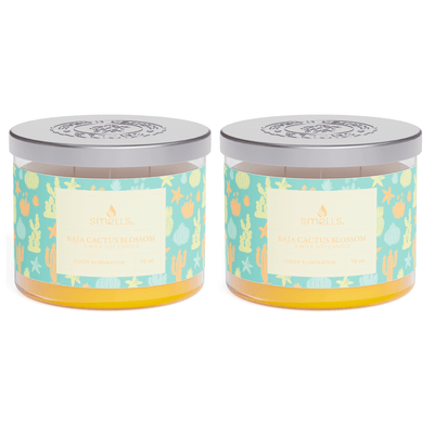 2 Pack - Baja Cactus Blossom 3-Wick Scented Candle, 16 oz