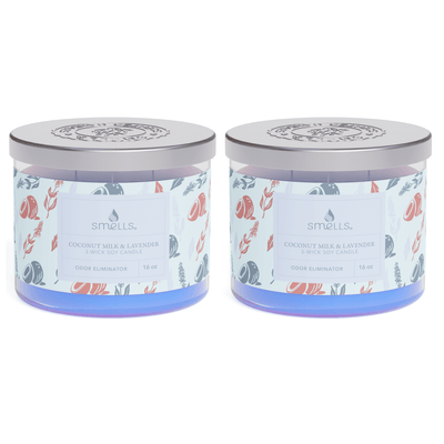 2 Pack - Coconut Milk & Lavender 3-Wick Scented Candle, 16 oz