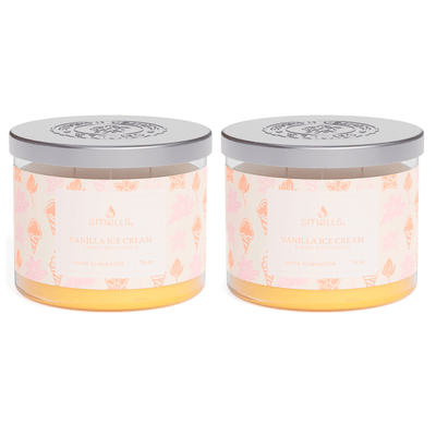 2 Pack - Vanilla Ice Cream 3-Wick Scented Candle, 16 oz Success