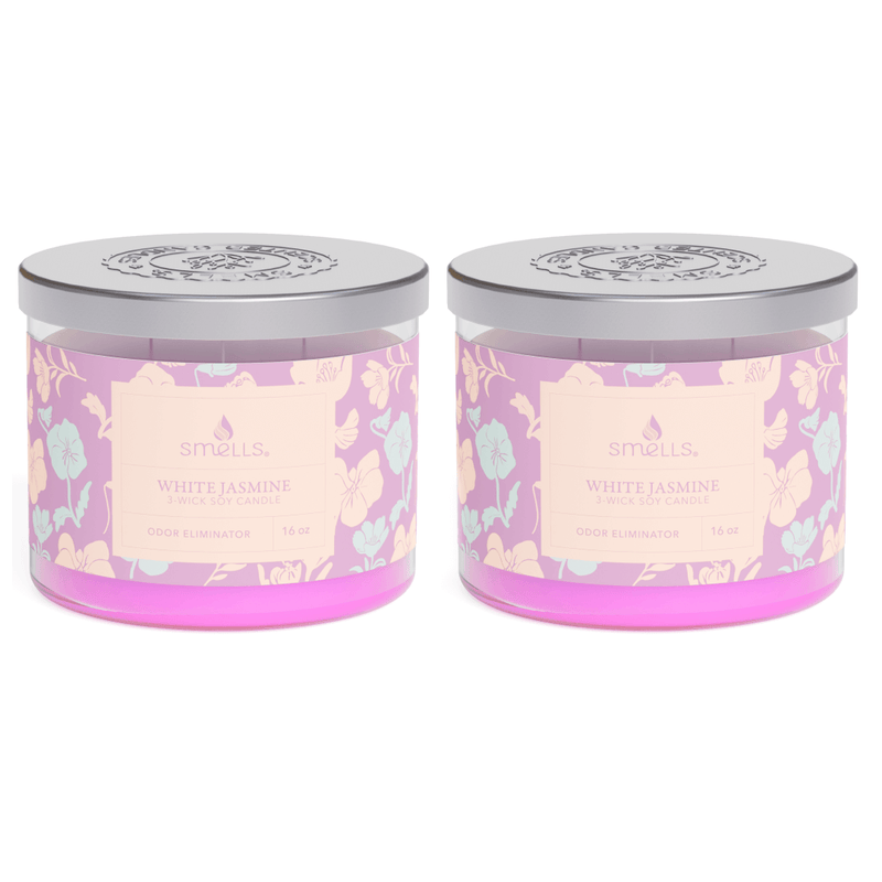 2 Pack - White Jasmine 3-Wick Scented Candle, 16 oz