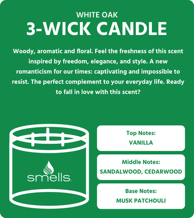 Description - White Oak 3-wick Scented Candle, 16 oz