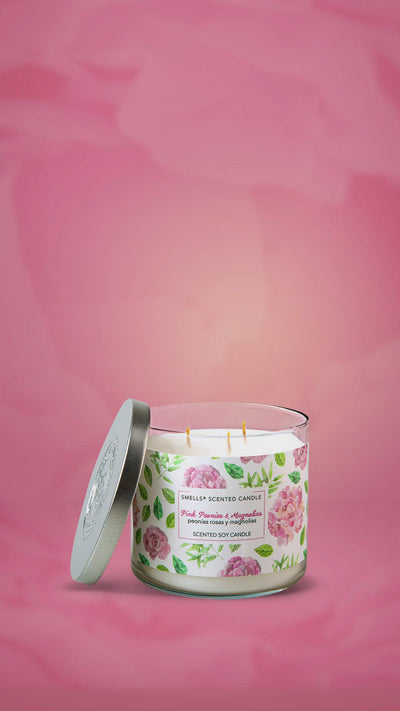 Pink Peonies & Magnolias Scented Candle 16 oz,