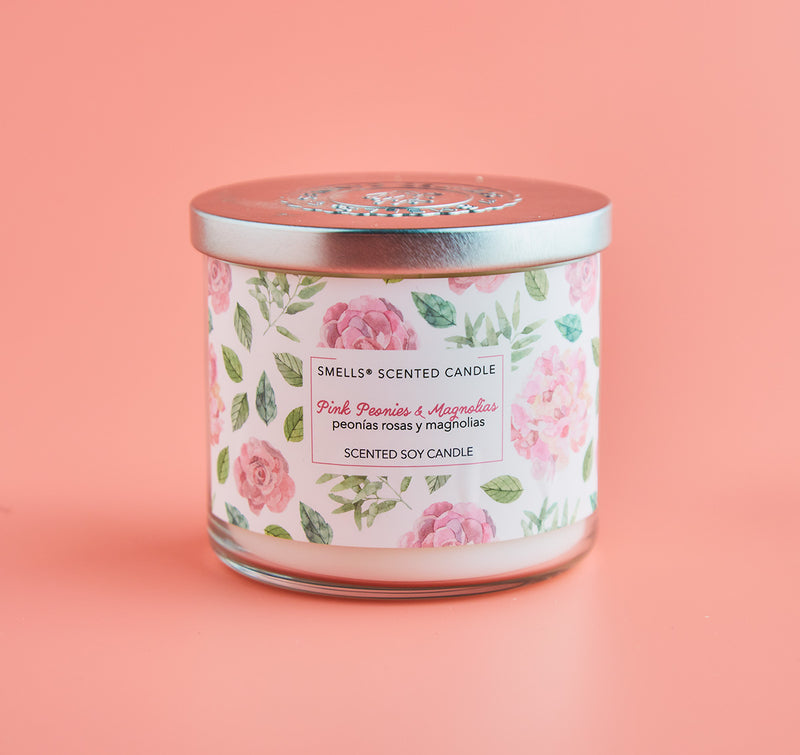 Pink Peonies & Magnolias Scented Candle 16 oz 3-Wick